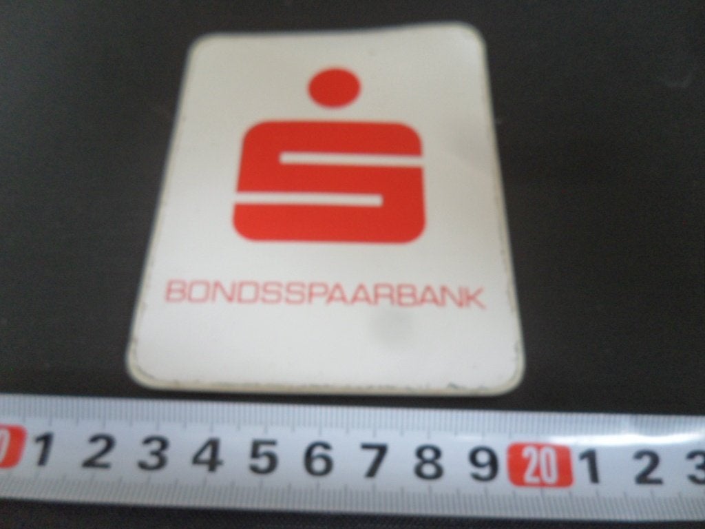 sticker logo rood op wit bondsspaarbank, Verzamelen, Ophalen of Verzenden, Zo goed als nieuw