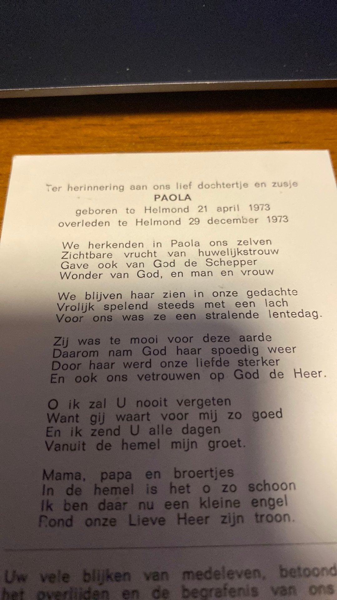 Paola vd Heuvel (- Joosten) 1973 Helmond, Verzamelen, Ophalen of Verzenden