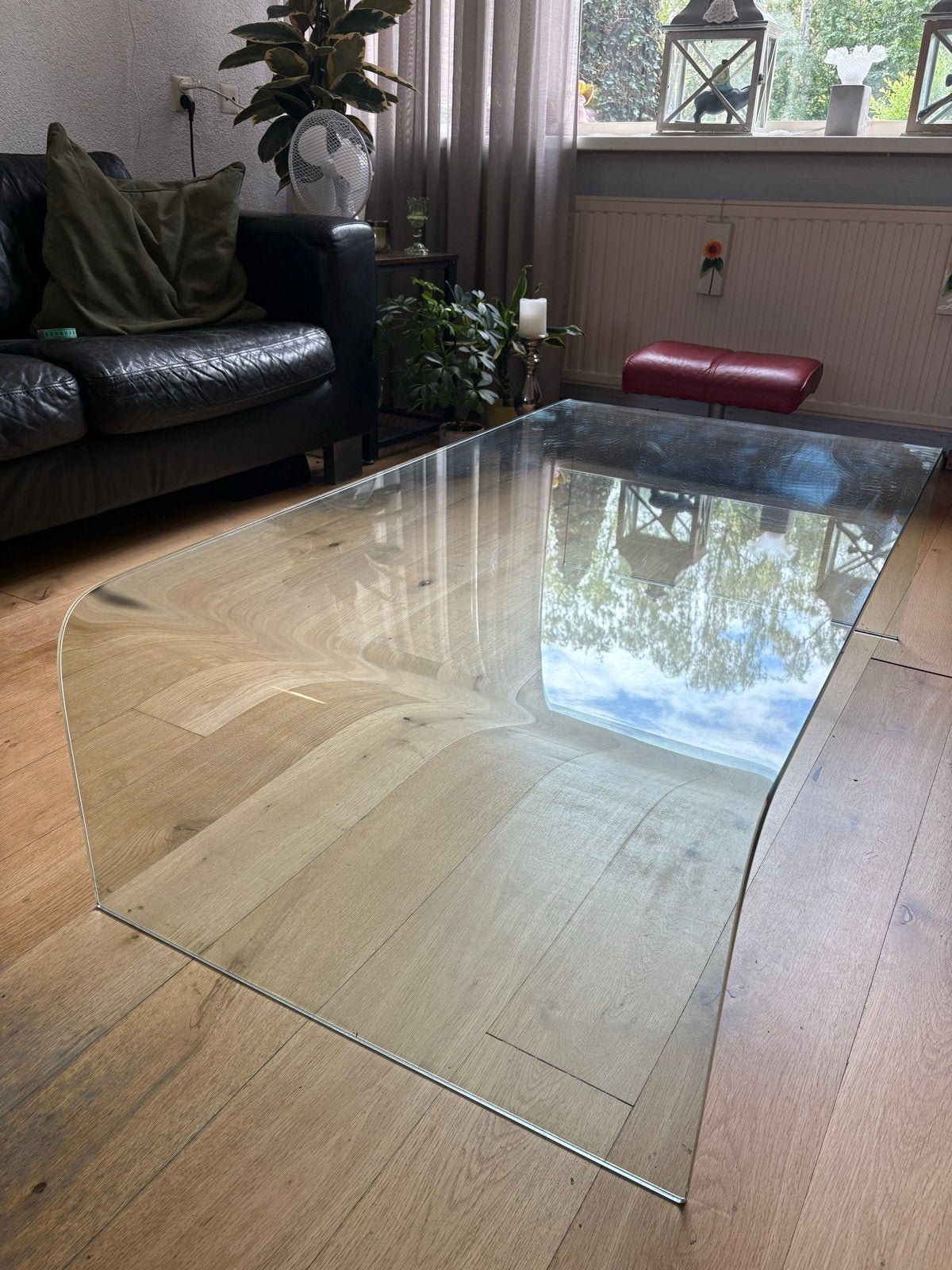 Glazen salontafel - Modern design, Ophalen, Gebruikt, 100 tot 150 cm, 50 tot 100 cm