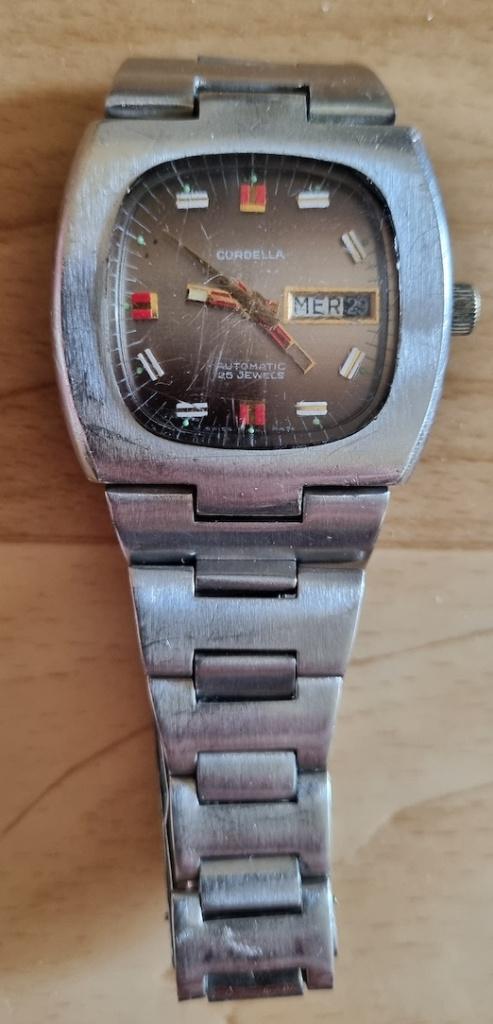 Cordella automaat herenhorloge., Overige merken, Staal, Met bandje, Polshorloge