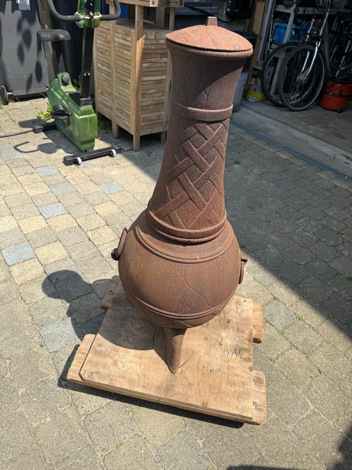 Gietijzeren terrashaard / tuinhaard, Tuin en Terras, Tuinhaarden, Ophalen, Gebruikt