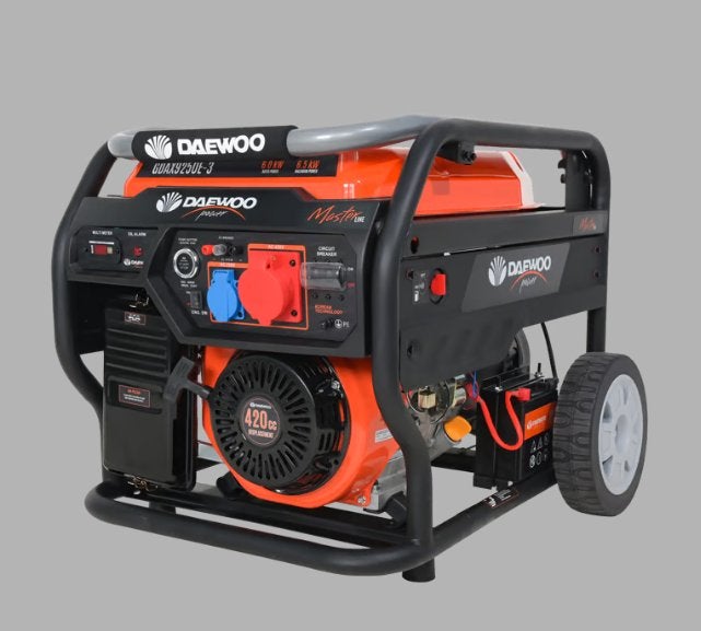 Generator Daewoo GDAX9250E-3 Benzine 6.5kVA- koopje moet weg, Ophalen of Verzenden, Nieuw, 5 tot 10 kVA, Benzine