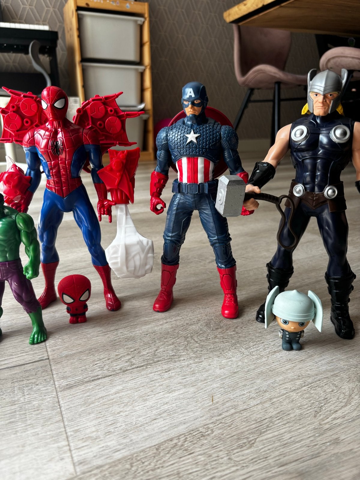Marvel Avengers actiefiguren set - Spiderman, Hulk, Thor, Kinderen en Baby's, Speelgoed | Actiefiguren, Ophalen of Verzenden, Gebruikt