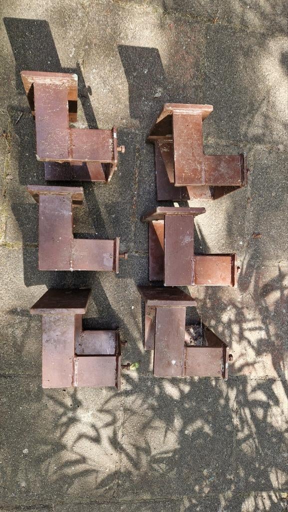 Hoekbeugels 6 stuks voor afdak, carport, stalen portalen,., Ophalen of Verzenden, Gebruikt, IJzer, Overige typen