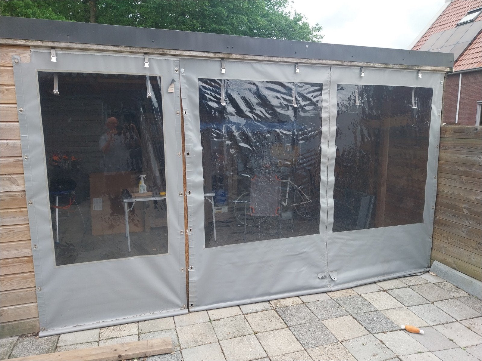 Te koop  zijl voor afschermen veranda kleur grijs, Tuin en Terras, Ophalen, Minder dan 5 meter