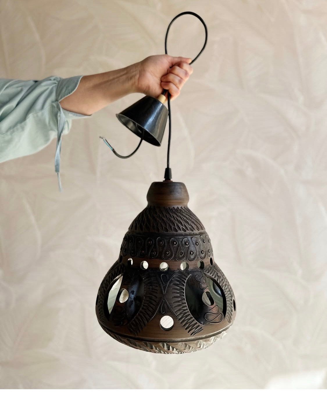 Vintage keramieke hanglamp, Ophalen of Verzenden, Zo goed als nieuw, X, X