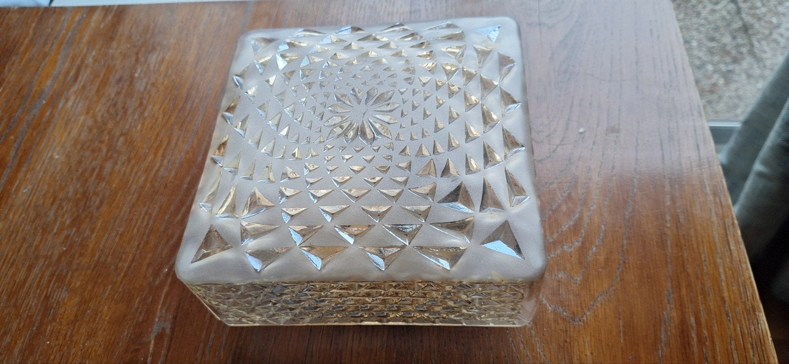 Vintage glazen plafondlamp, Wit, Overige merken, Gebruikt, Overige fittingen