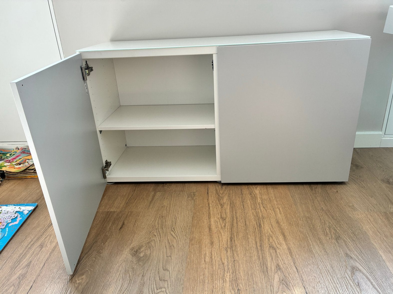 IKEA Besta 120 cm breed, 64 cm hoog, Ophalen, Gebruikt, 100 tot 150 cm, Glas