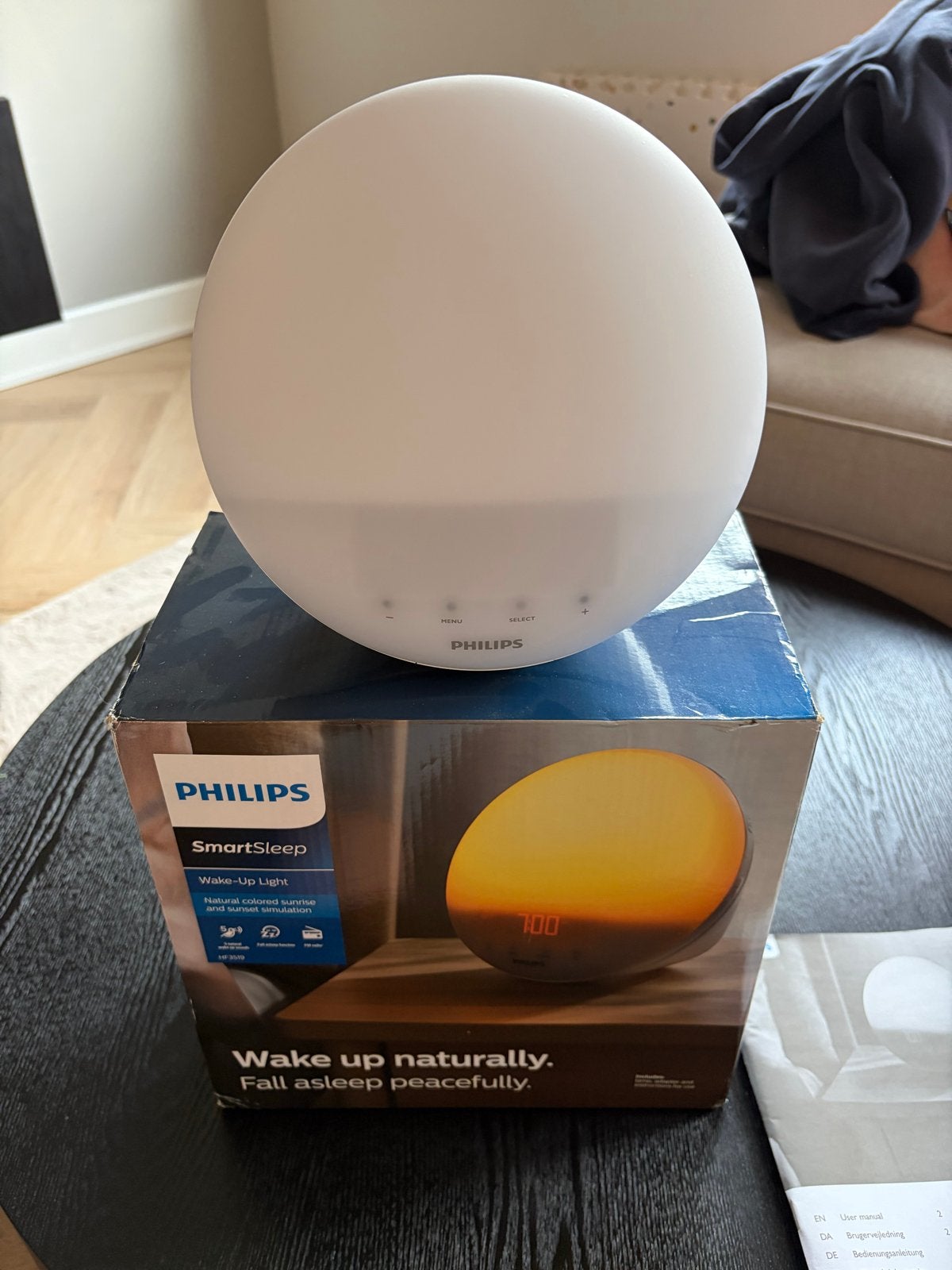 Philips SmartSleep Wake-up Light HF3500/01 Wekker, Ophalen of Verzenden, Zo goed als nieuw, Digitaal
