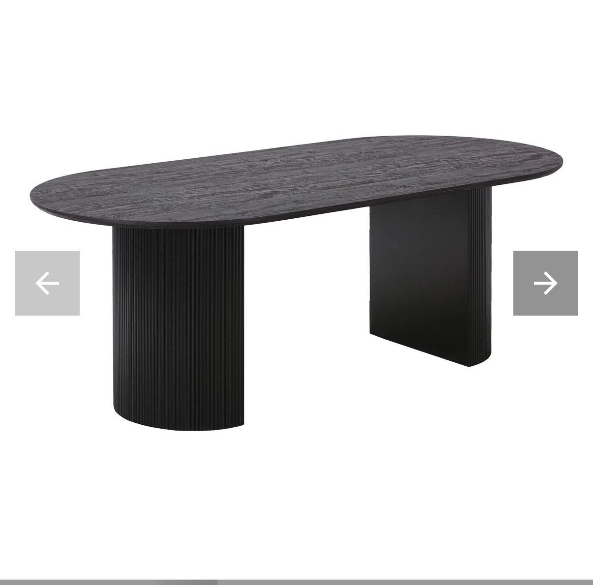 Moderne japandi eettafel met geribbelde voet 210CM, Huis en Inrichting, Tafels | Eettafels, Ophalen, 100 tot 150 cm, Rond, Zo goed als nieuw