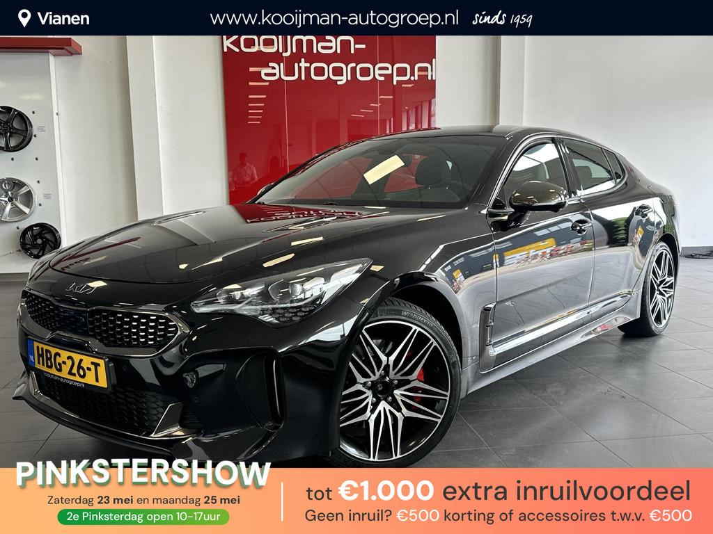 Kia Stinger 3.3 Twin Turbo V6 AWD GT PRO Nieuwste model, 370, Auto's, Gebruikt, Euro 6, Zwart, Leder