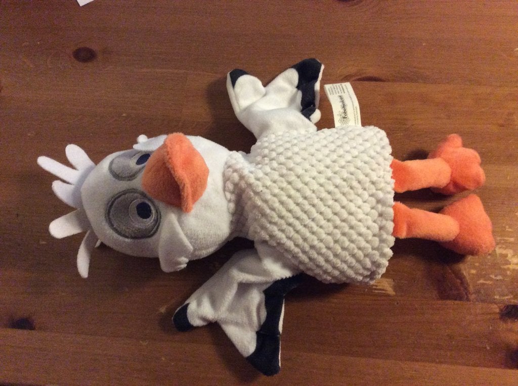 Fabeltjeskrant Juffrouw Ooievaar handpop. Rubinstein 2019, Ophalen of Verzenden, Gebruikt, Wit, Overige typen