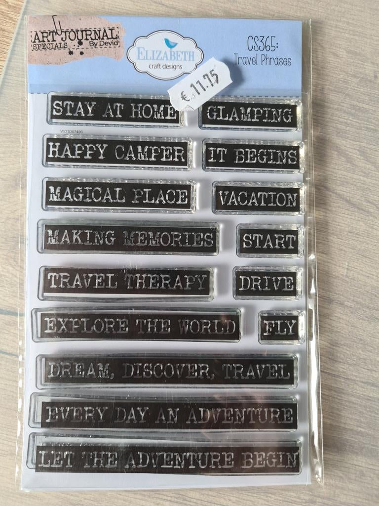 Elizabeth Craft Design stempels Travel Phrases, Ophalen of Verzenden
