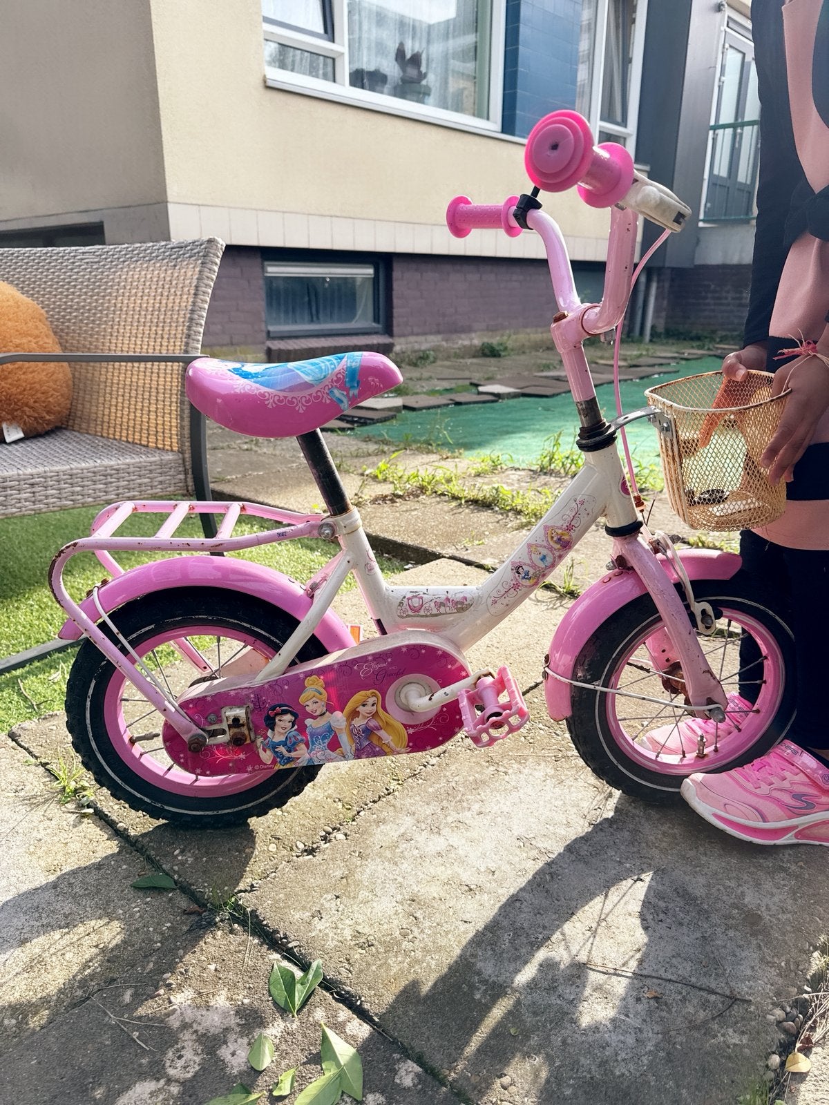 Meisje fiets, Fietsen en Brommers, Ophalen of Verzenden, Zo goed als nieuw, Minder dan 16 inch, Zijwieltjes