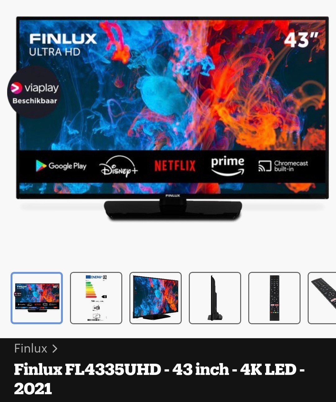 Smart tv finlux 43 inch 4k led, Audio, Tv en Foto, Televisie-accessoires, Ophalen, Zo goed als nieuw