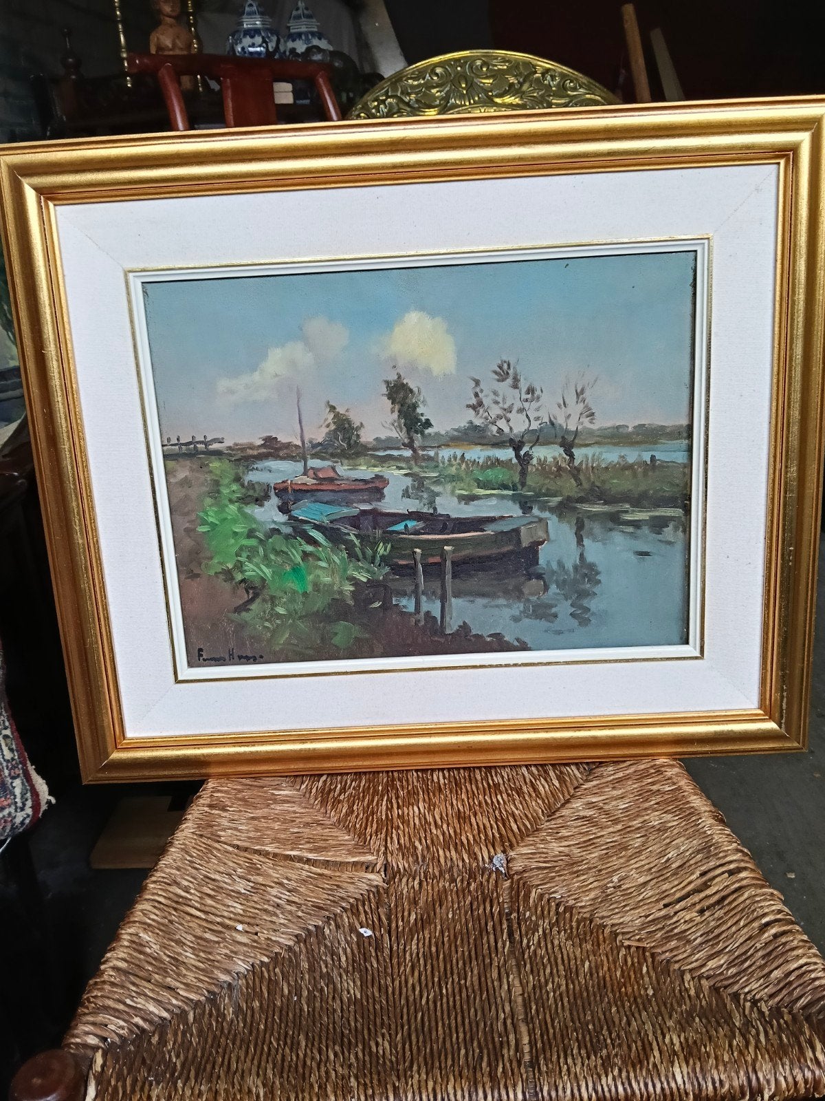 mooi Frans hoos top staat leuk bod weg 40 30, Antiek en Kunst, Kunst | Schilderijen | Klassiek, Ophalen of Verzenden