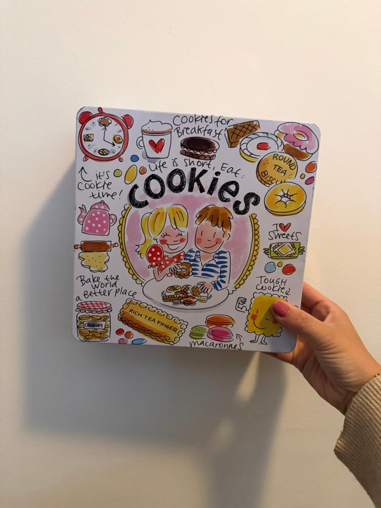 koekjesblik met vrolijke illustraties van Blond Amsterdam, Ophalen, Zo goed als nieuw