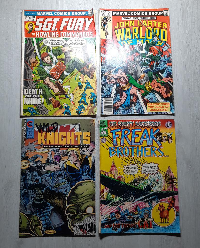 Comics Sgt. Fury, John Carter, Freak Brothers, Wild Knights, Boeken, Strips | Comics, Gelezen, Meerdere comics, Amerika, Verzenden