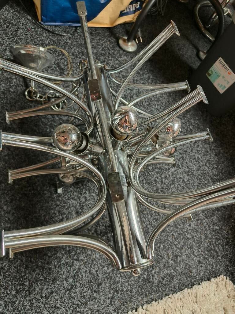 Oude Italiaanse lamp zie omschrijving, Ophalen, Zo goed als nieuw, Metaal, Space age