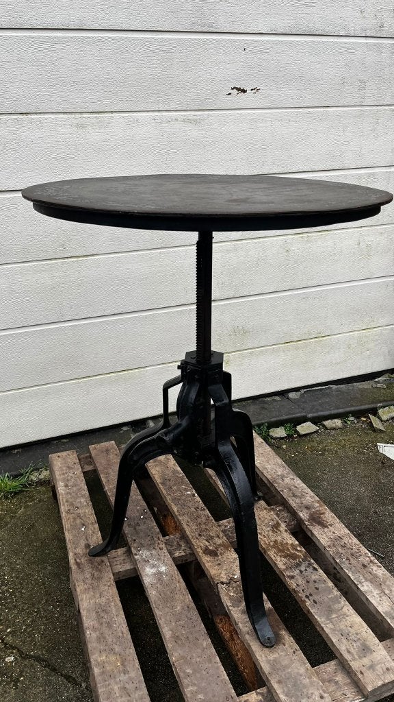 Industriële stalen tafel hoogte verstelbaar 75 cm, Ophalen, In hoogte verstelbaar, Gebruikt