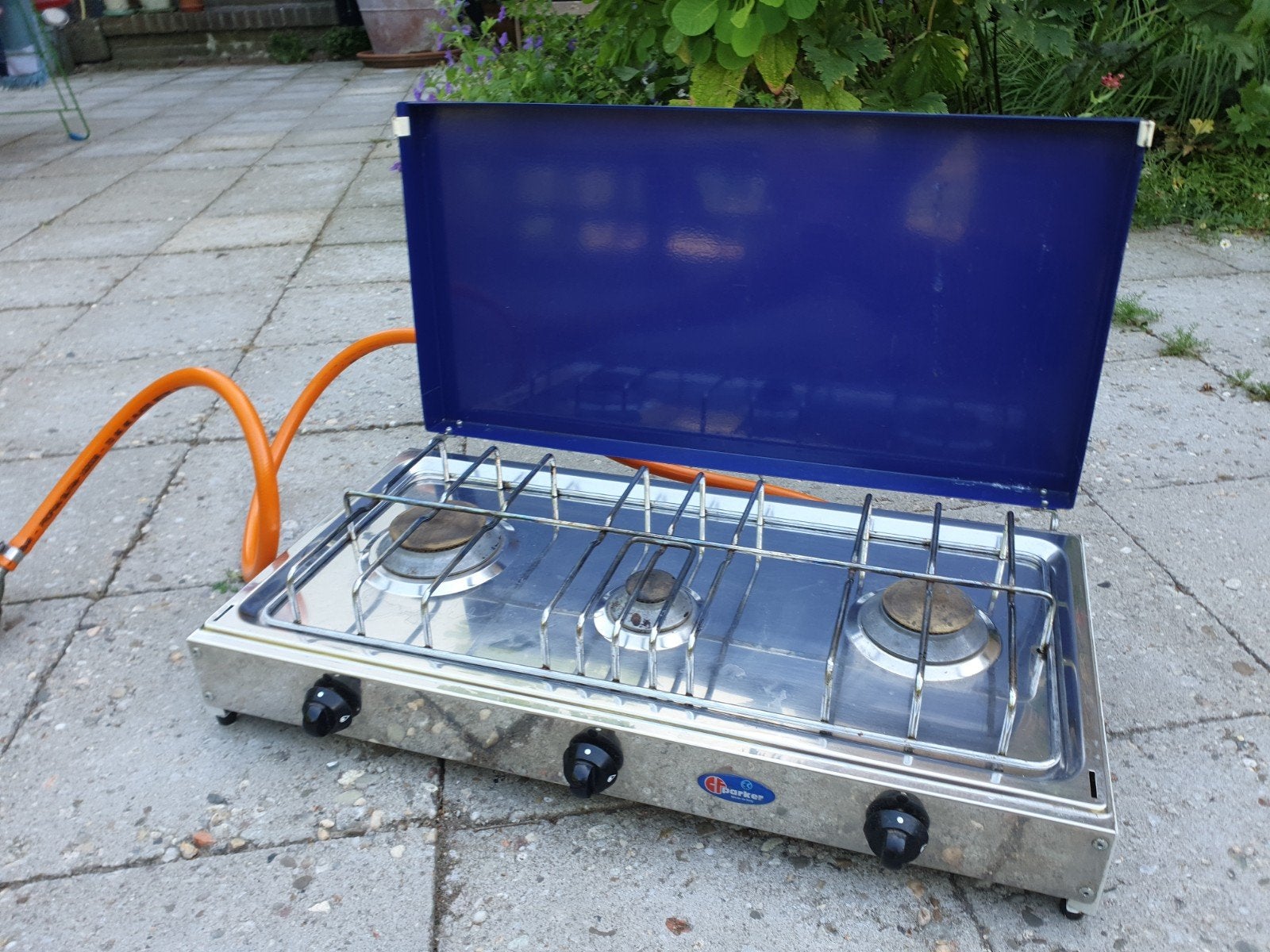 3-pits kookplaat voor Campinggas campingaz RVS, Ophalen of Verzenden, Zo goed als nieuw