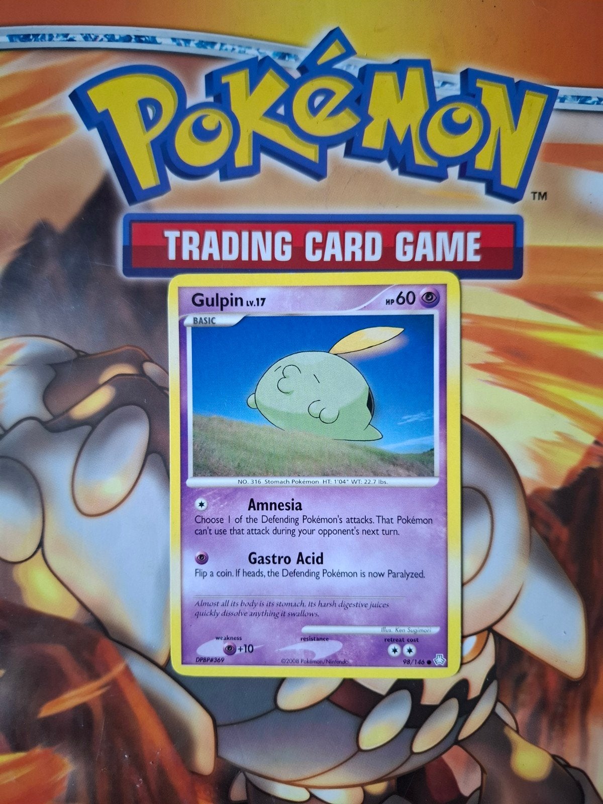 Gulpin 98/146 Diamond&Pearl Legends Awakened pokemon kaart, Ophalen of Verzenden, Gebruikt, Losse kaart
