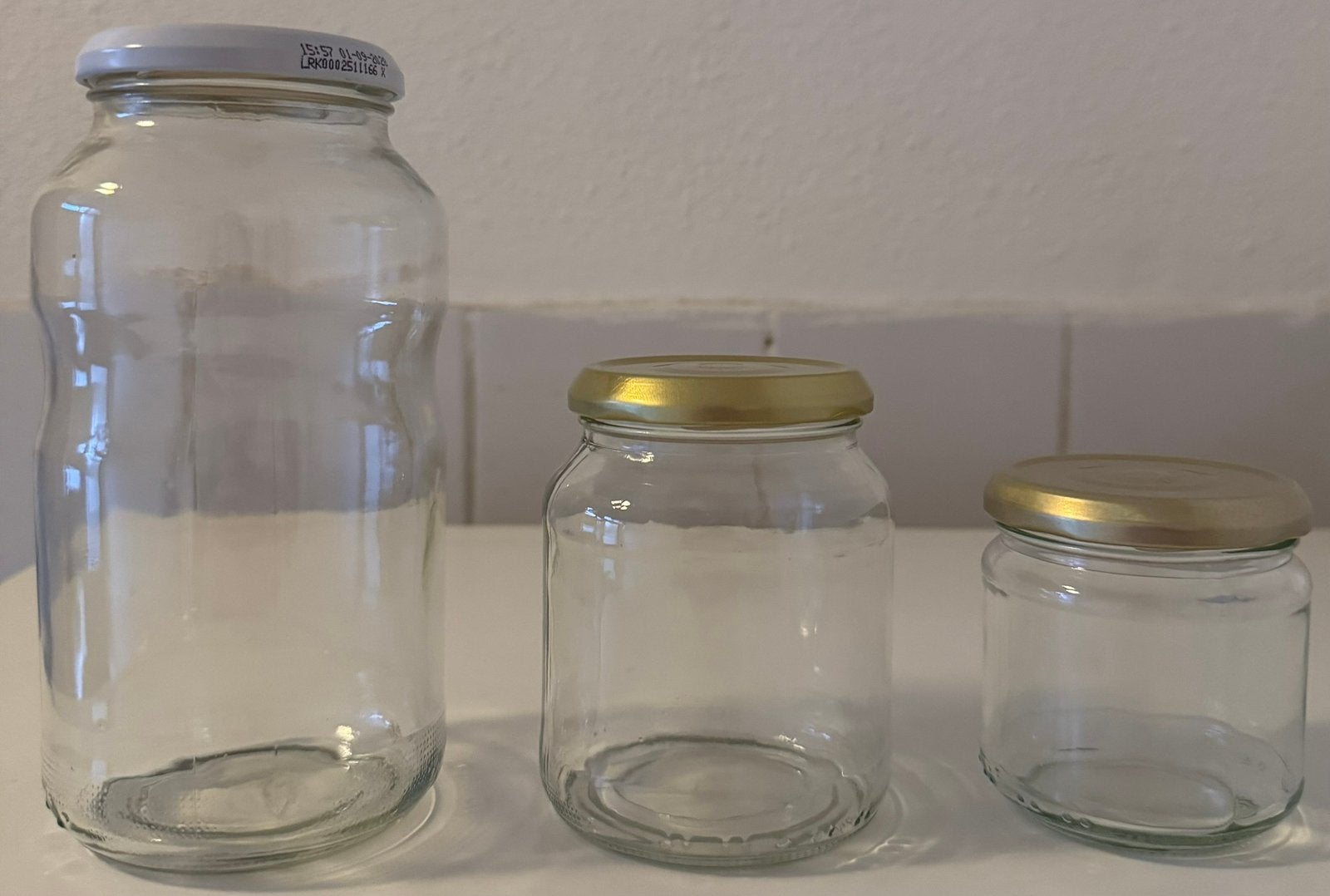 12 stuks lege glazen weckpotten, Huis en Inrichting, Keuken | Potten en Pannen, Ophalen, Nieuw, Glas, Pot, Bus of Blik