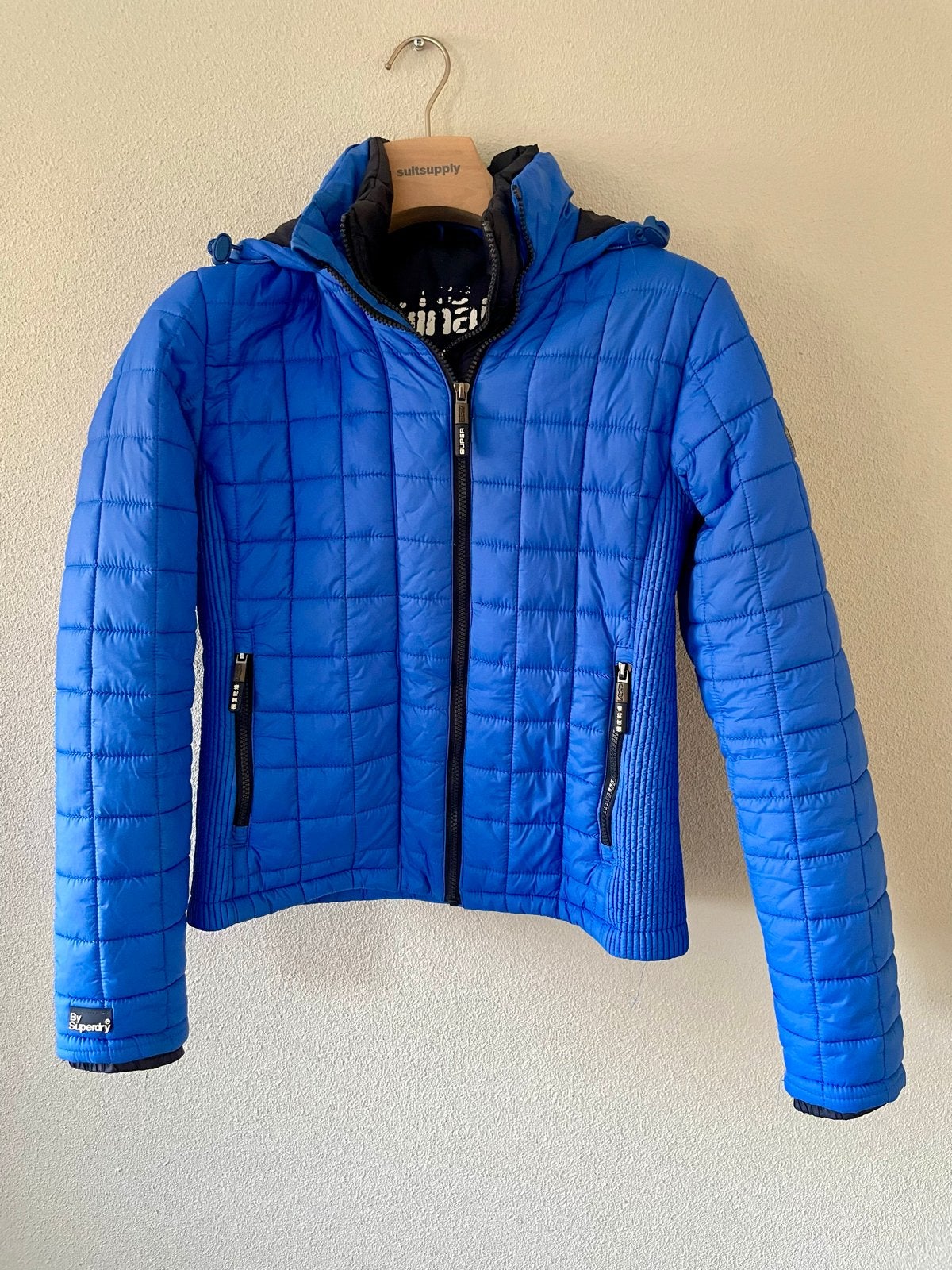 Superdry Fuji Jkt - Blauwe gewatteerde jas, Ophalen of Verzenden, Zo goed als nieuw, Jas
