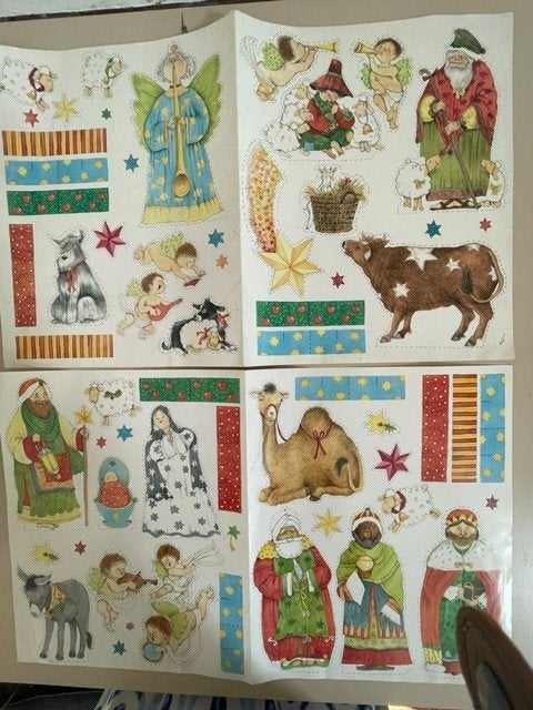 Prachtige vintage kerststal knipvel  knutselvel Kerstverhaal, Ophalen, Nieuw