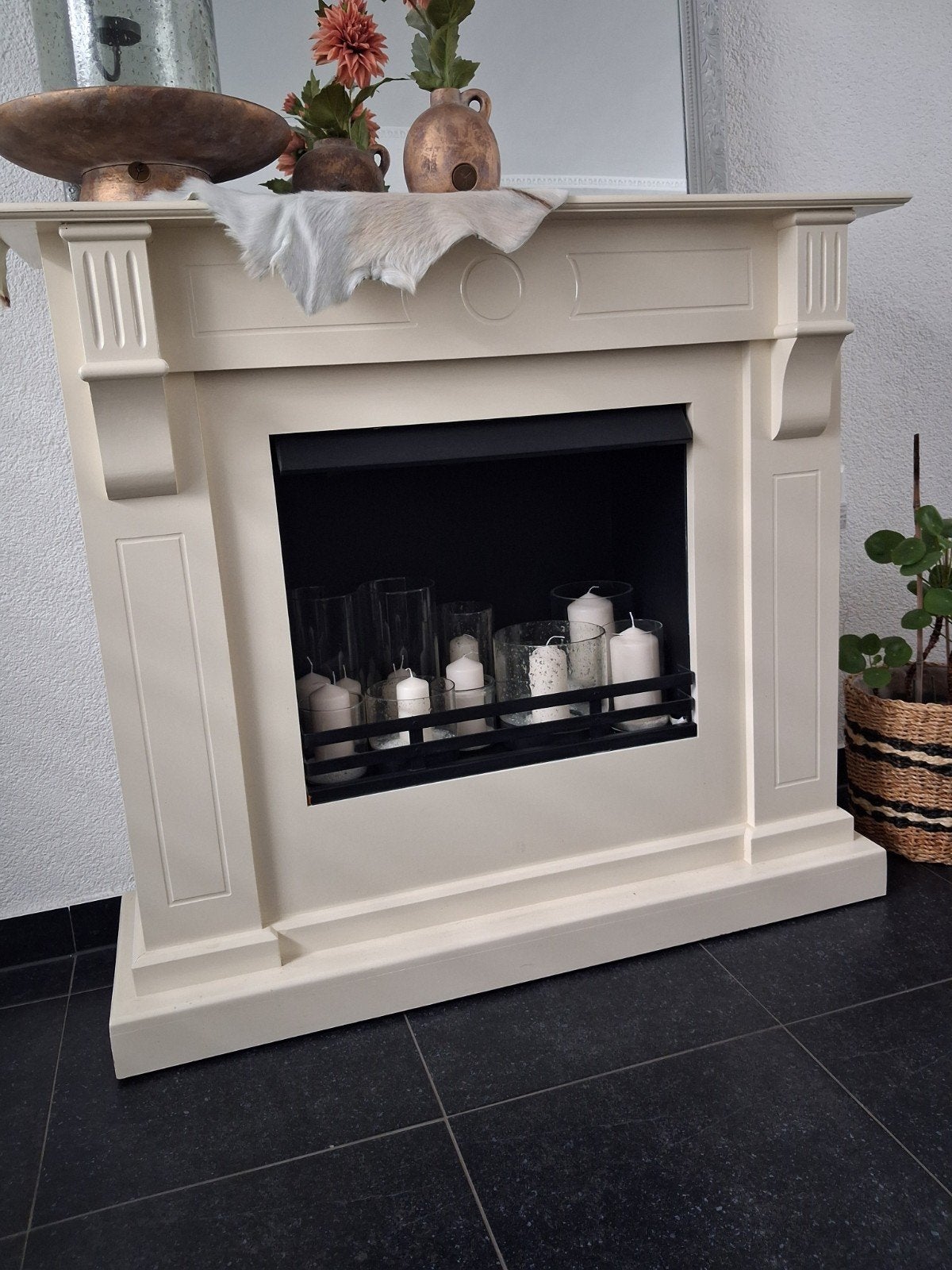 Decoratieve sfeerhaard met schouw, exclusief decoratie., Ophalen, Gebruikt, Overige soorten