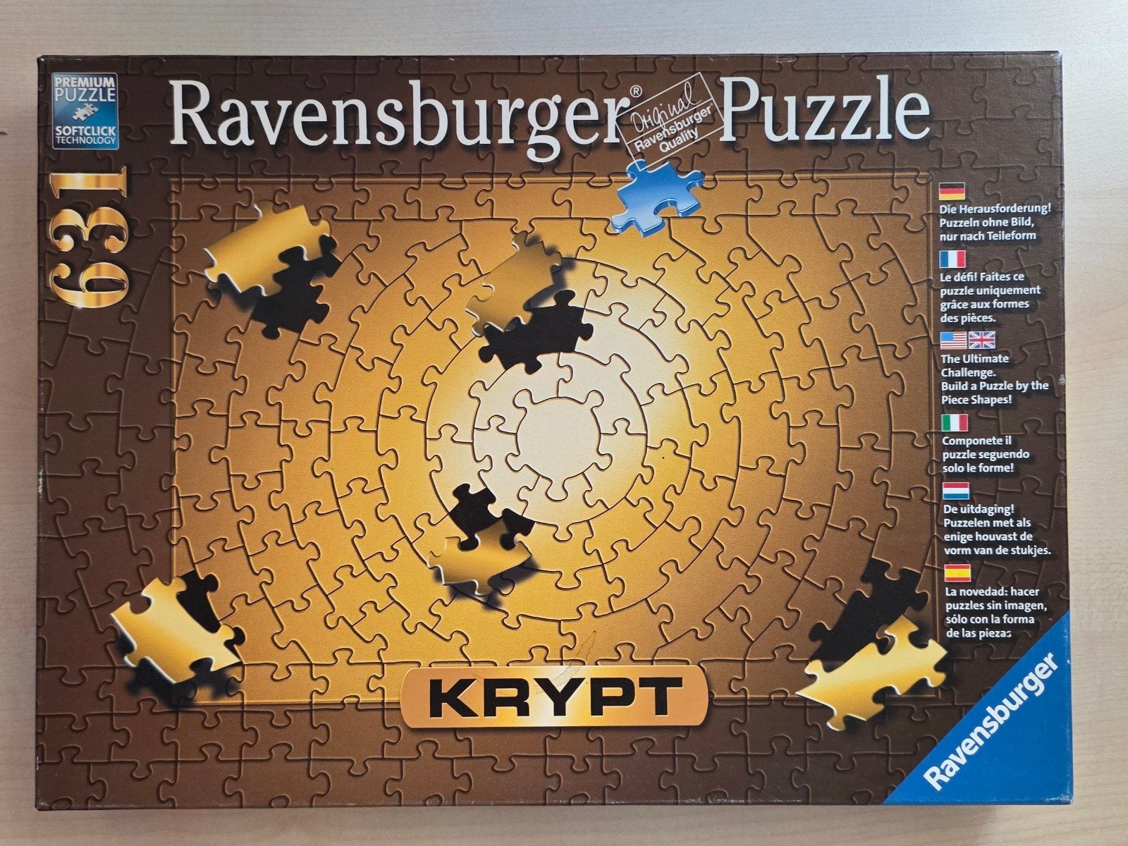 Ravensburger Krypt Goud 631 stukjes - Compleet!, Ophalen of Verzenden, 500 t/m 1500 stukjes, Gebruikt, Legpuzzel
