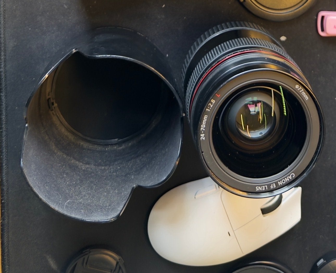 Canon EF 24-70mm L F2.8 met zonnekap, Ophalen, Canon, Zo goed als nieuw, Standaardlens