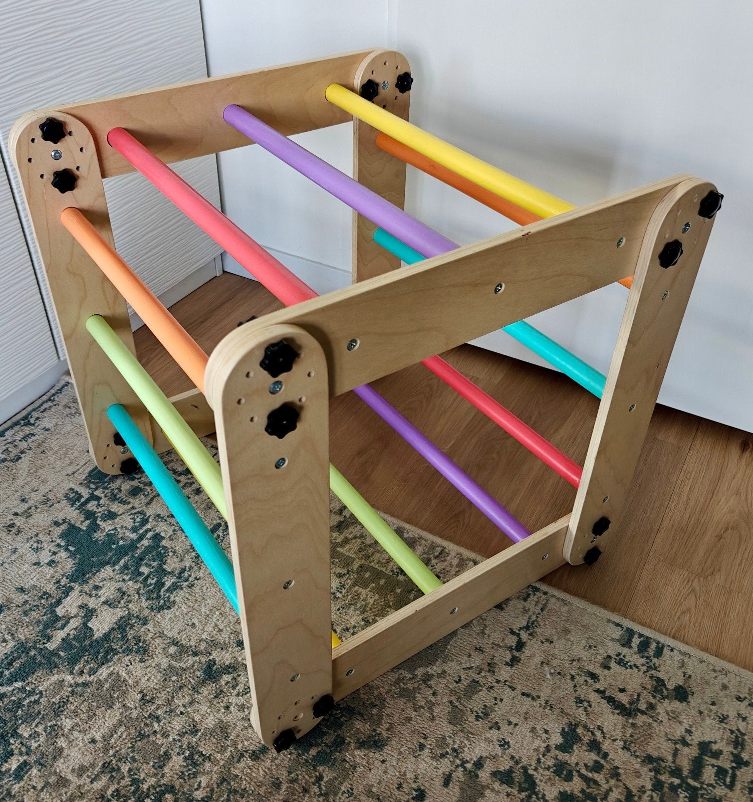 Klimrek met Glijbaan voor Kinderen - Hout, Ophalen, Zo goed als nieuw, Glijbaan