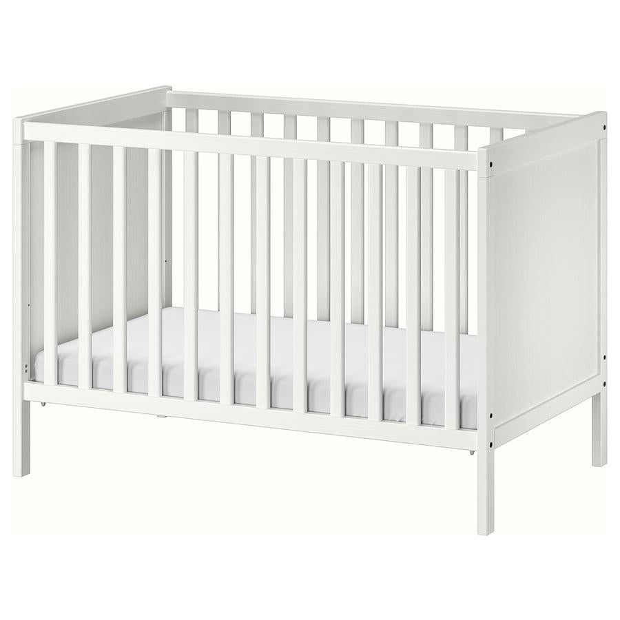 Sundvik Ikea ledikant wit - babybedje - babybed - 60x120, Ophalen, Zo goed als nieuw, Ledikant