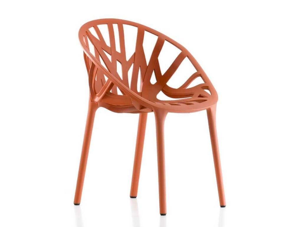GEVRAAGD Vitra Vegetal oranje, Huis en Inrichting, Stoelen, Ophalen, Kunststof, Zo goed als nieuw, Eén