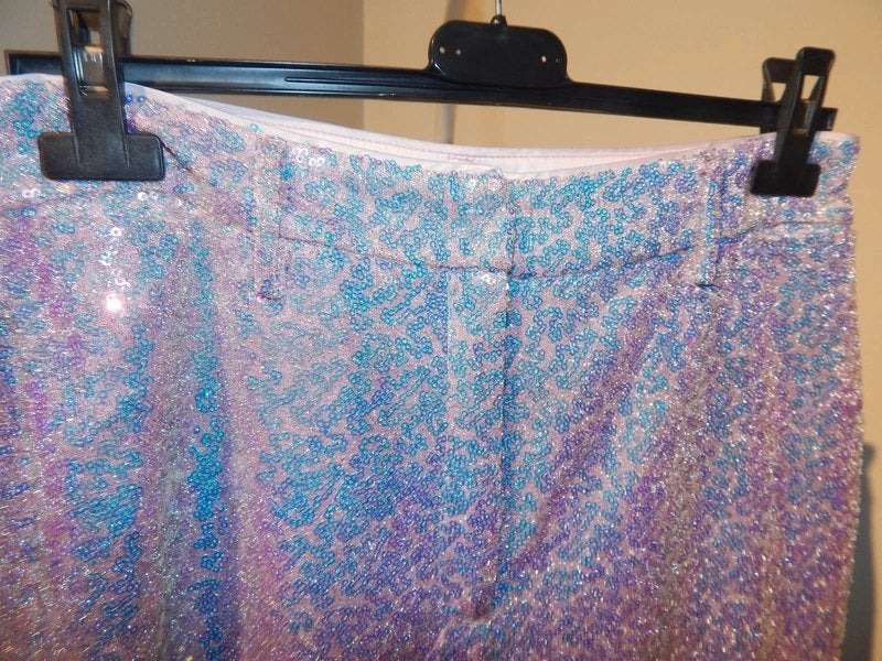 Rotate geweldige broek lovertjes met kleuren Als Nieuw M, Maat 38/40 (M), Verzenden, Paars, Nieuw