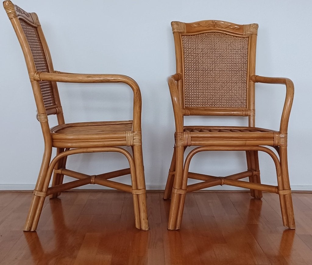 Eetkamerstoelen, Huis en Inrichting, Stoelen, Ophalen, Gebruikt, Overige kleuren, Riet of Rotan