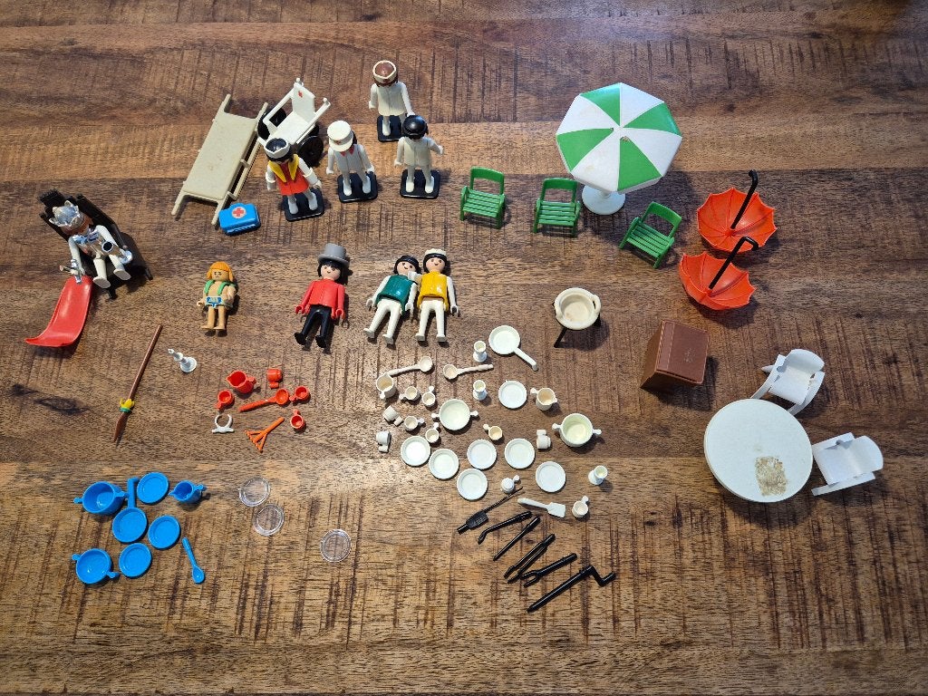 €20,- Vintage playmobil; motoren, ambulance, vuilniswagen, Ophalen of Verzenden, Gebruikt, Losse onderdelen, Overige typen
