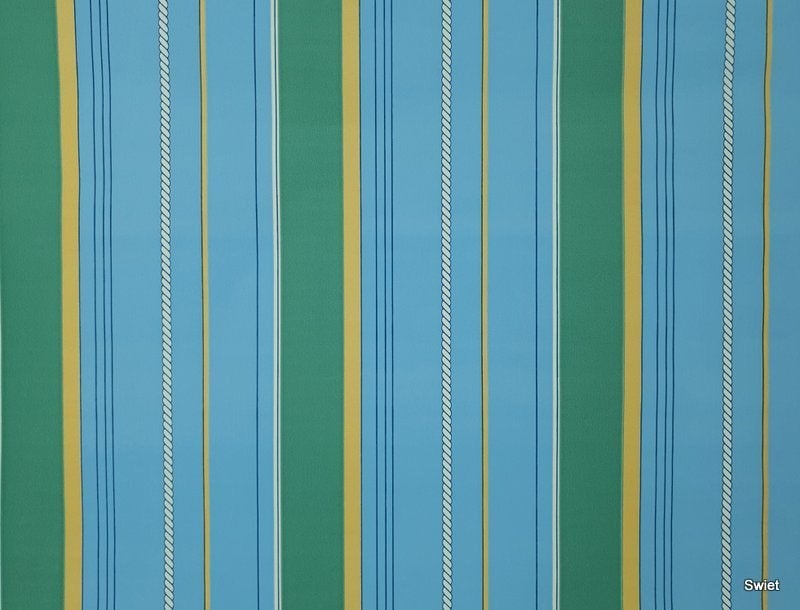 12726 Marine strepenbehang in blauw groen van Forbo swiet, Ophalen of Verzenden, Blauw