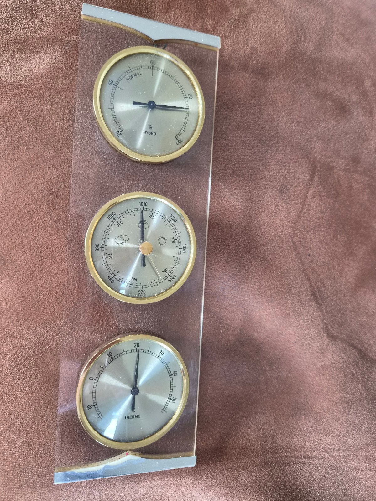 Vintage Weerstation: Barometer, Hygrometer, Thermometer, Ophalen of Verzenden, Gebruikt, Weerstation