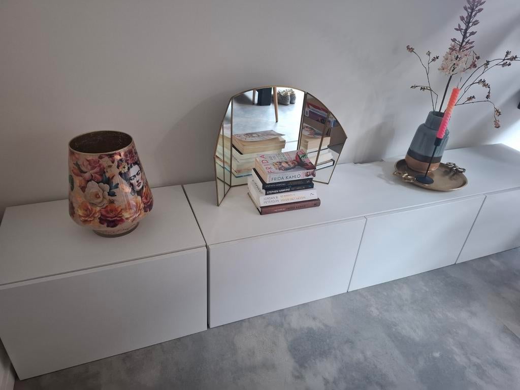 Modern hoogglans wit zwevend dressoir - 240 cm, Huis en Inrichting, Kasten | Dressoirs, Ophalen