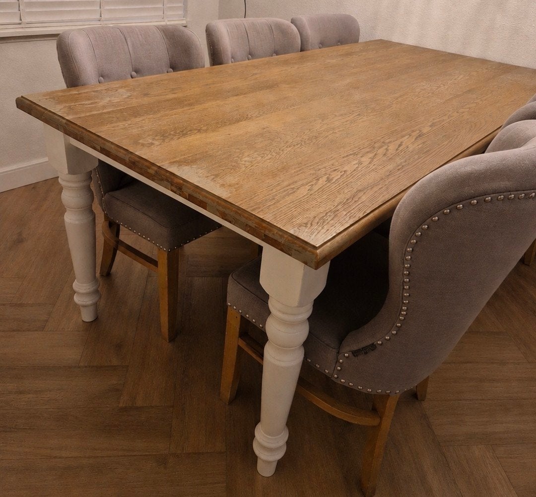 Richmond Eettafel massief hout met 6 stoelen, Huis en Inrichting, Complete eetkamers, Gebruikt, 4 tot 6 stoelen, Ophalen