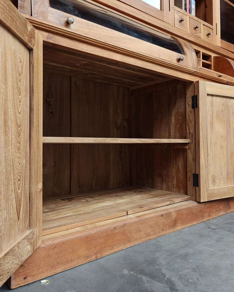 Prachtige grutterskast | Apothekerskast met rond glas #9970, Gebruikt, -, 200 cm of meer, -