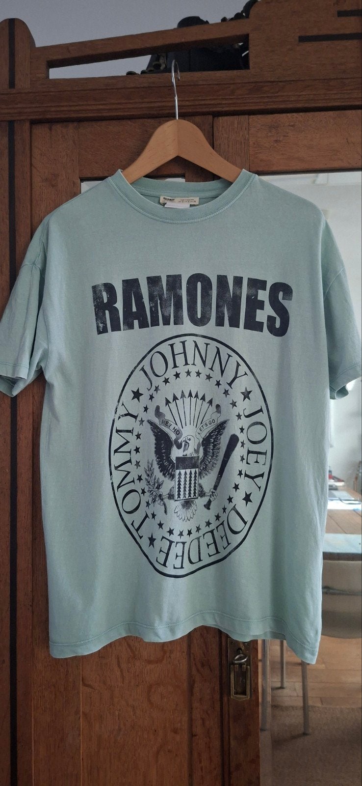 Vintage-look Ramones T-shirt maat S met iconisch logo, Blauw, Jack & Jones Ramones, Ophalen of Verzenden, Zo goed als nieuw