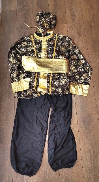 Carnavalspak: de Sultan: jas, broek, band, Carnaval, Maat 46/48 (XL) of groter, Ophalen of Verzenden, Kleding