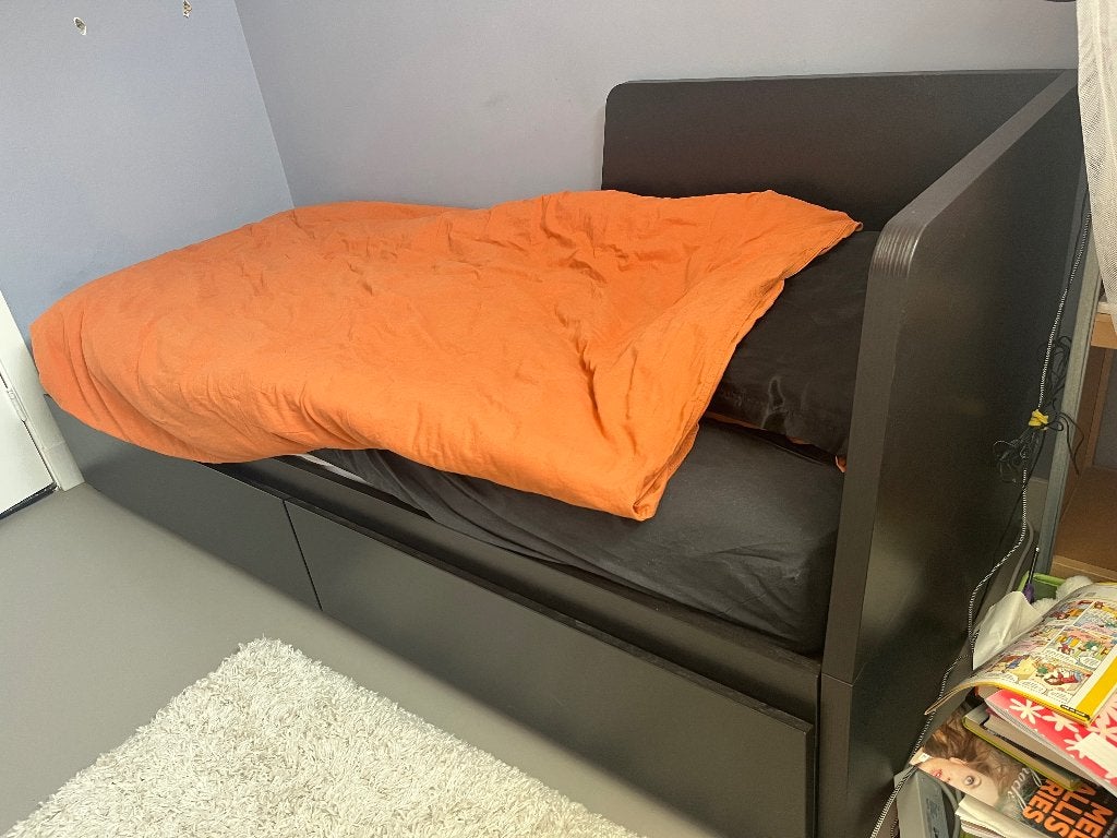 Flekke bed ikea, Ophalen, 90 cm, Eenpersoons, Zwart