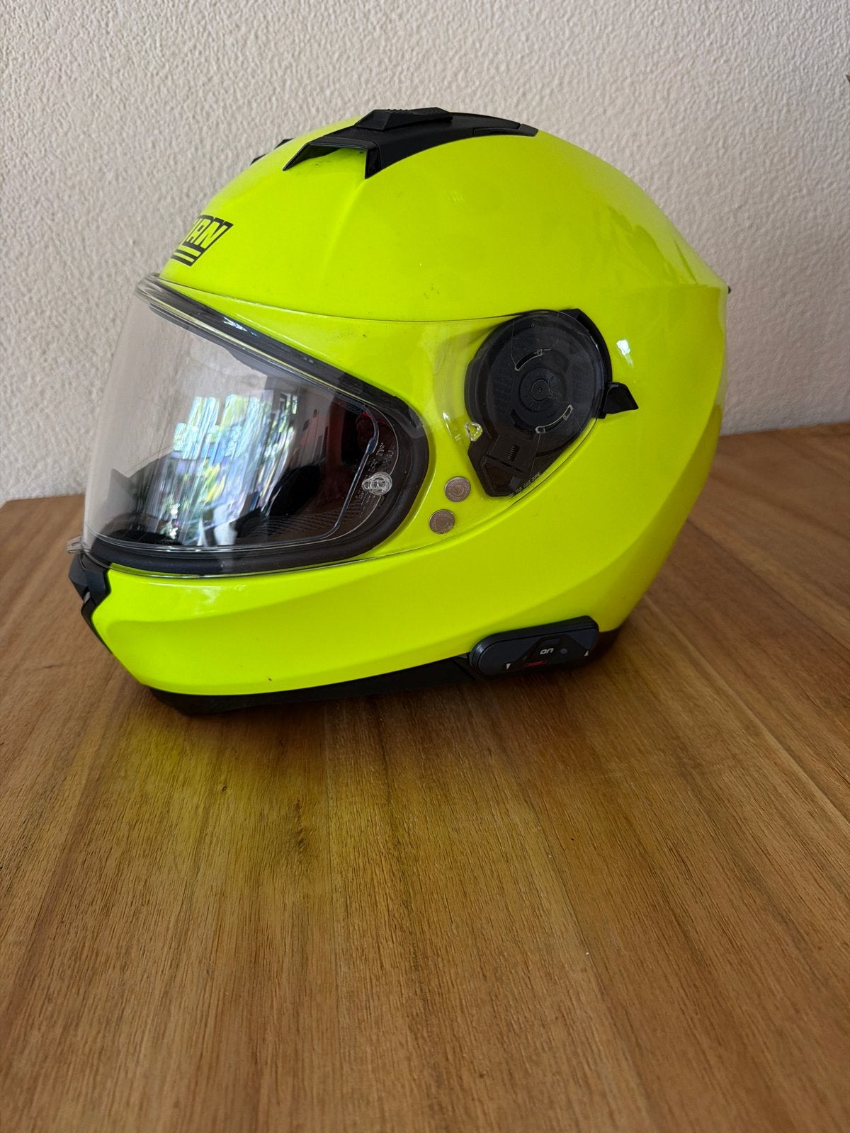Nolan N87 Integraalhelm - Maat L - Neon Geel, Motoren, Kleding | Motorhelmen, Ophalen of Verzenden, Integraalhelm, L, Tweedehands