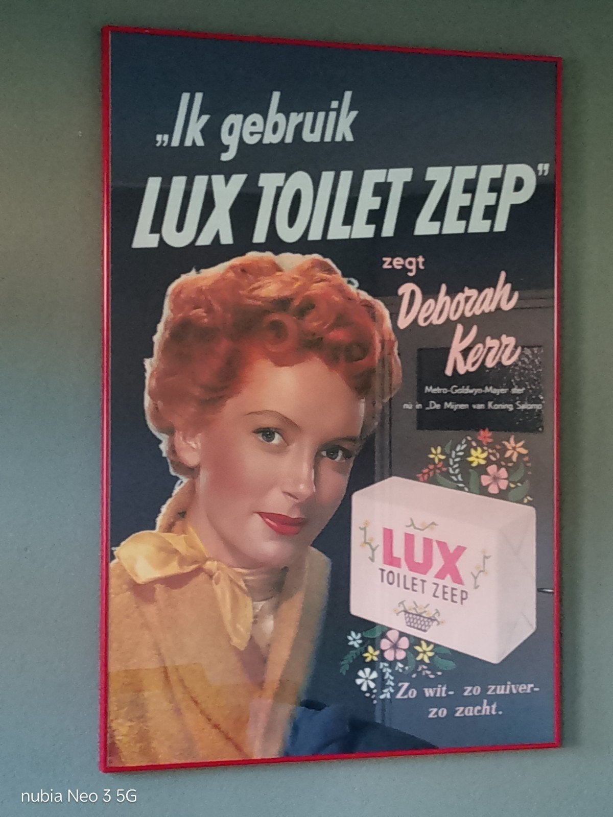 Vintage Lux Toilet Zeep Reclamebord - Deborah Kerr, Ophalen of Verzenden, Gebruikt, Overige typen