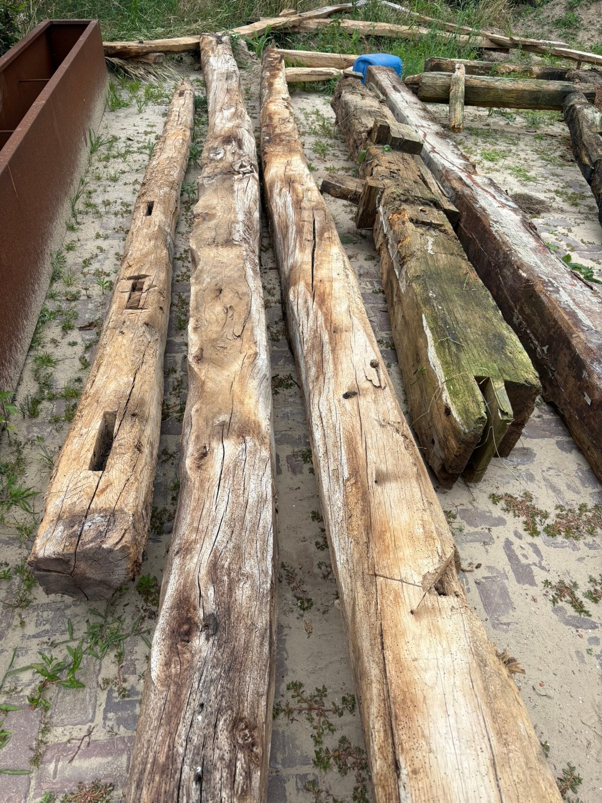 Eiken balken, Ophalen, Gebruikt, 250 cm of meer, Balken