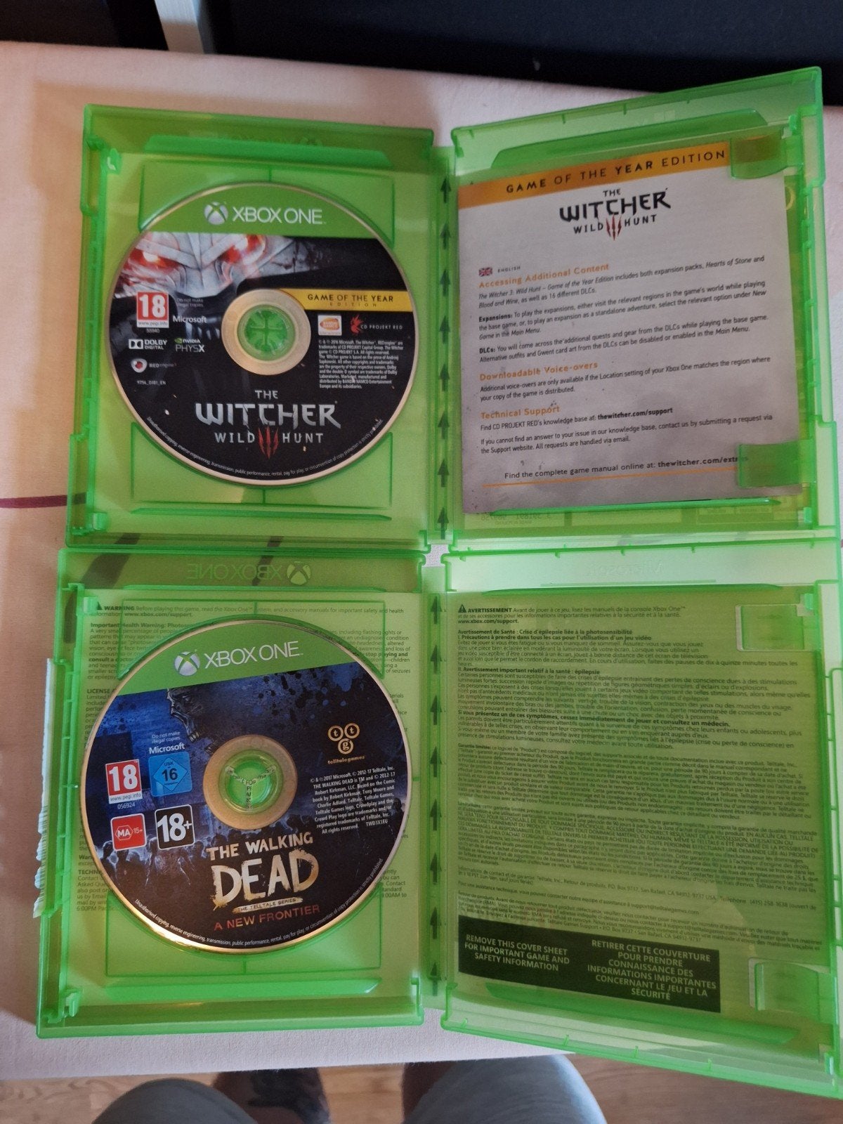 The Witcher 3 Wild Hunt GOTY & The Walking Dead Xbox One, Vanaf 18 jaar, 1 speler, Ophalen of Verzenden, Zo goed als nieuw